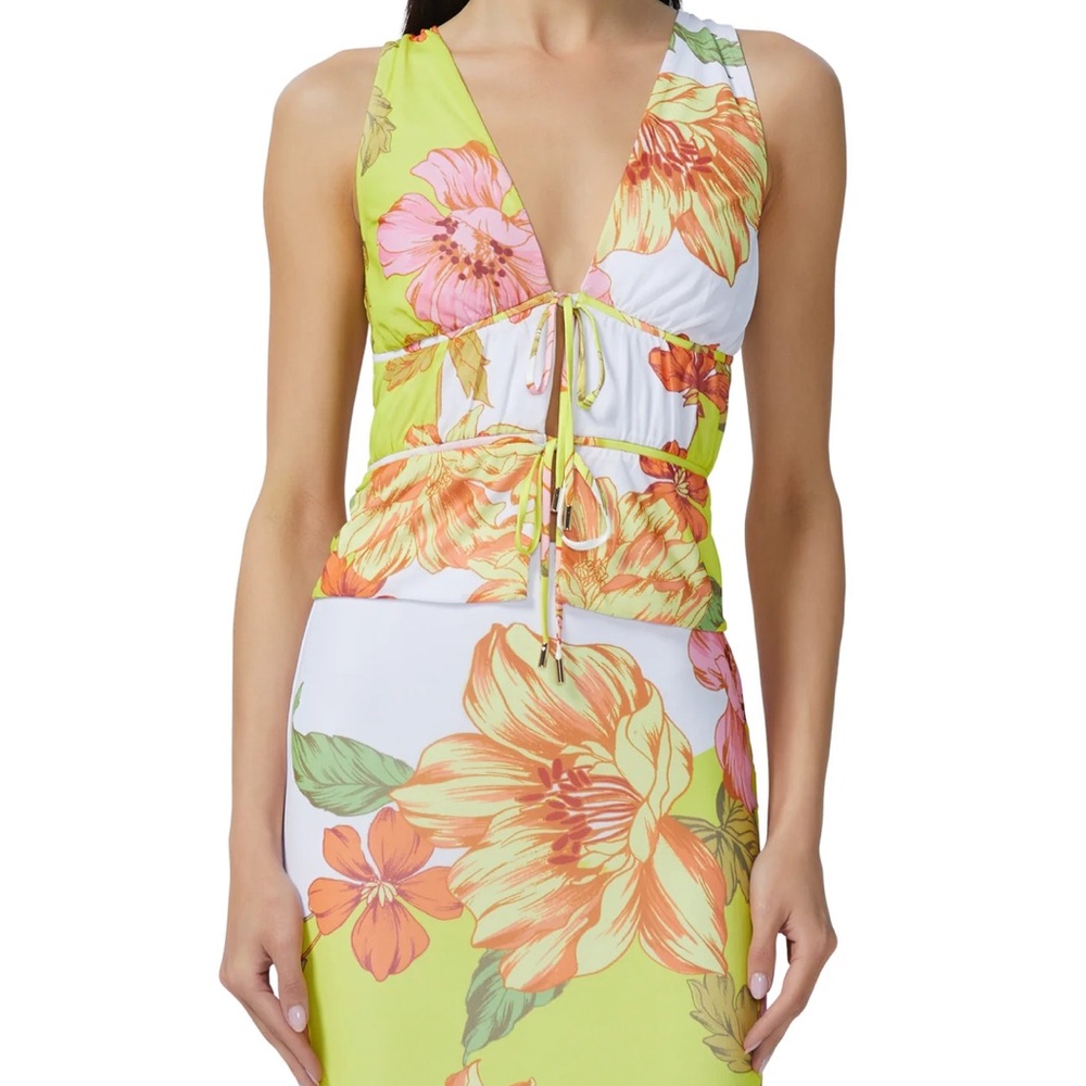 AFRM Floral Tie-Front Top SZ Medium